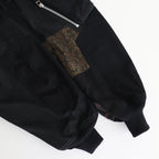 綿ナイロンバックサテン×多素材MIX ブルゾン #BLACK×MIX [HO-J023-051]