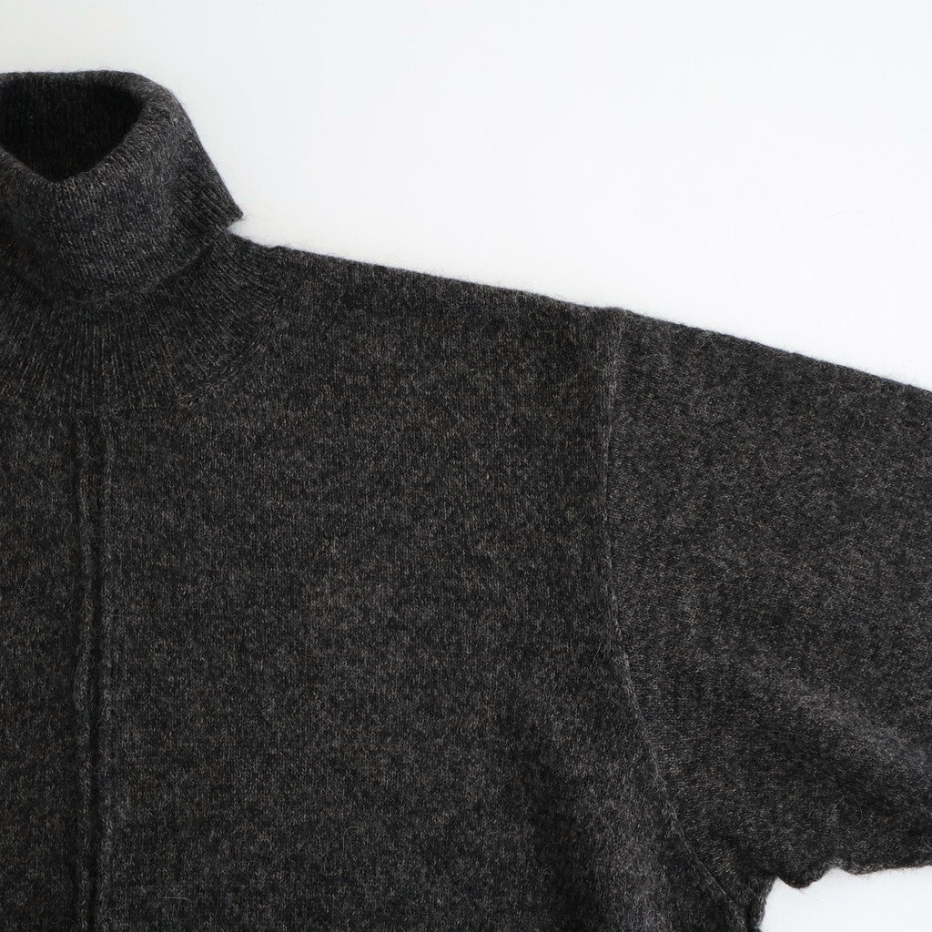 WOOL/ALPACA KNIT LOOSE TURTLE NECK PO #CHARCOAL [ST.1295]