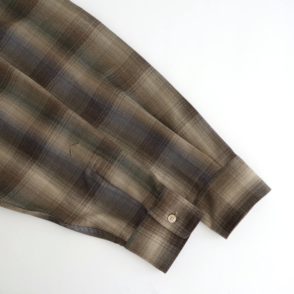 SUPER LIGHT WOOL CHECK SHIRT #BROWN BLUE CHECK [A25AS01LC]