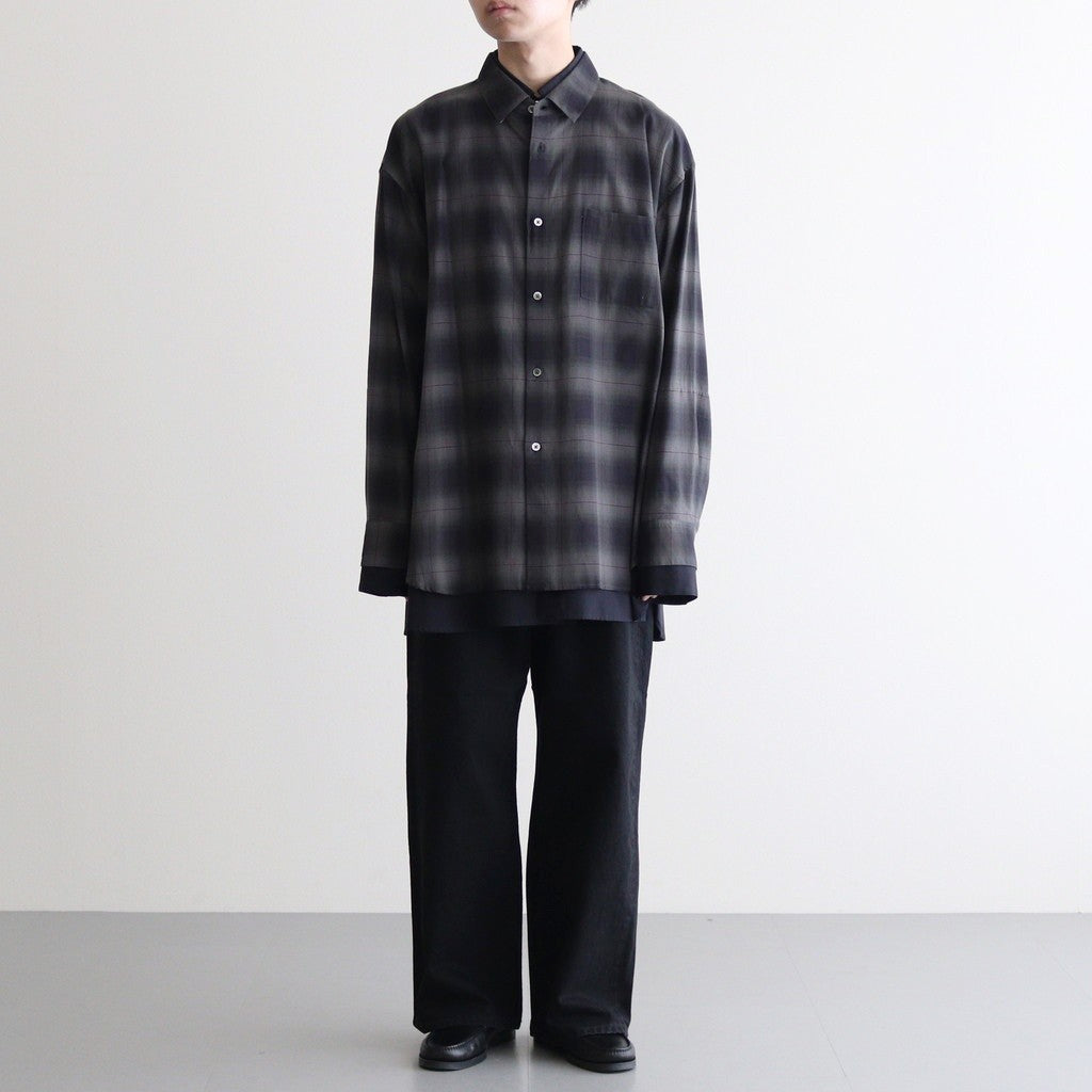 OVERSIZED LAYERED SHIRT #NAVY CHECK [ST.547-2]