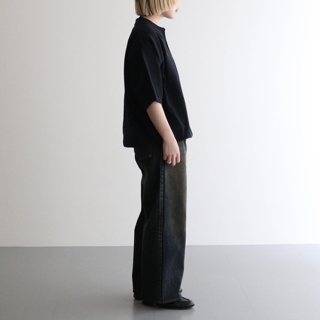 Moss Stitch Polo #Black [2501-011]