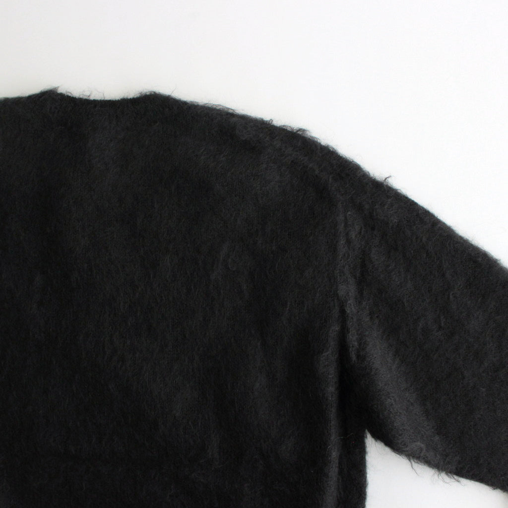 BRUSHED SUPER KID MOHAIR KNIT P/O #INK BLACK [A24AP03KM]