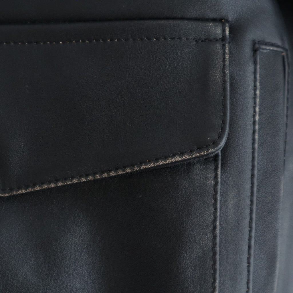 COW LEATHER VINTAGE FLIGHT JACKET #BLACK [ST.1381]