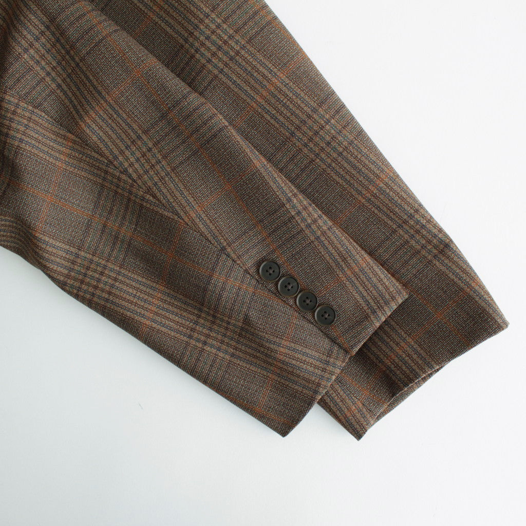 BLUEFACED WOOL CHECK DOUBLE-BREASTED JACKET #BROWN CHECK [A24AJ03CB]