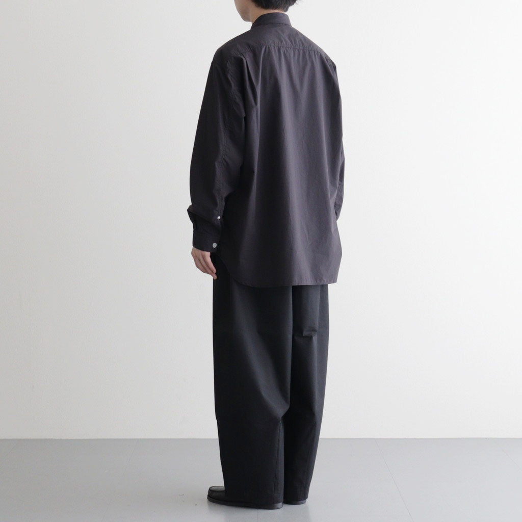 綿ツイル微起毛 ワイド2タックパンツ #BLACK [HQ-P006-051]