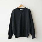 HIGH TWIST WOOL KNIT V-NECK P/O #CHARCOAL [A26AV02CK]