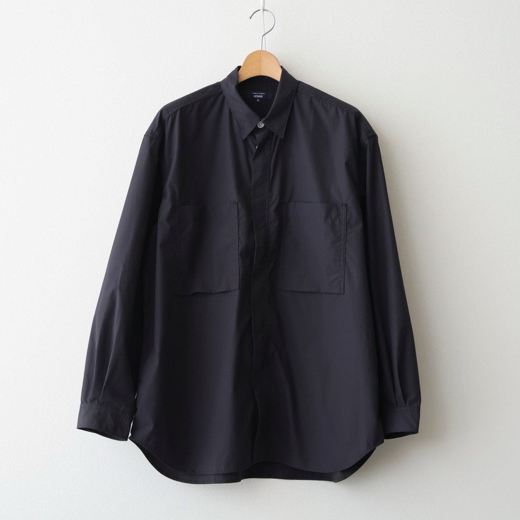 綿タイプライター L/S シャツ #BLACK [HQ-B002-051]