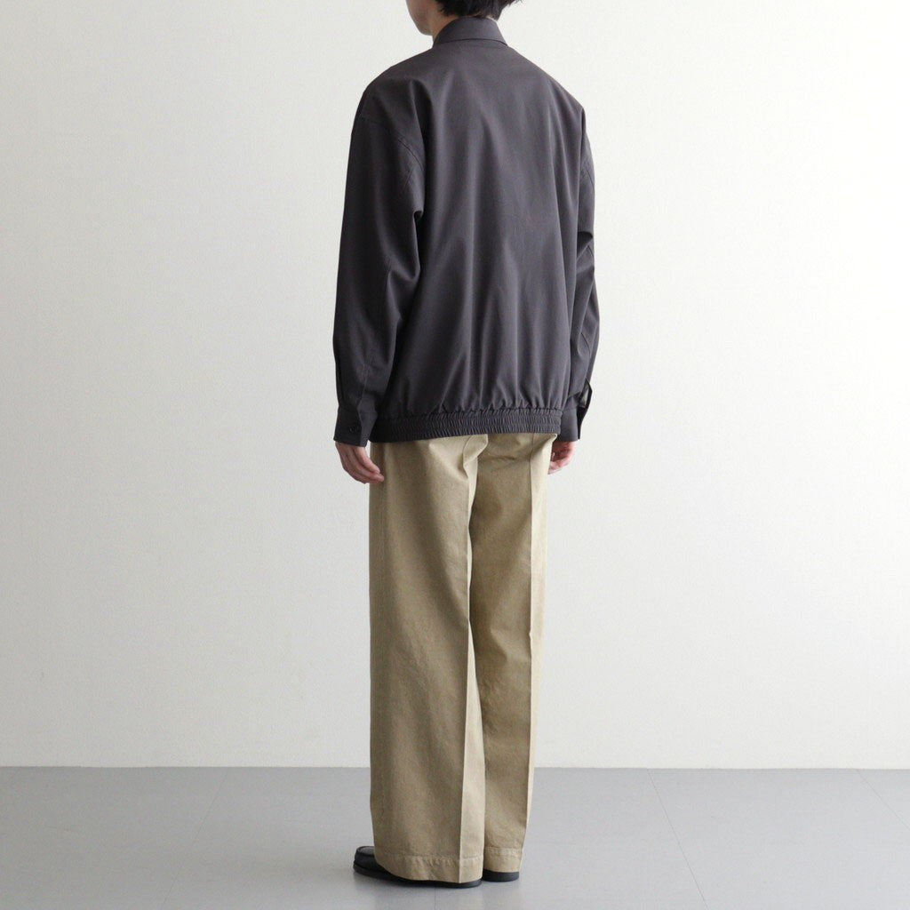 GARMENT-DYED FINX LIGHT CHINO ONE-TUCK WIDE PANTS #BEIGE