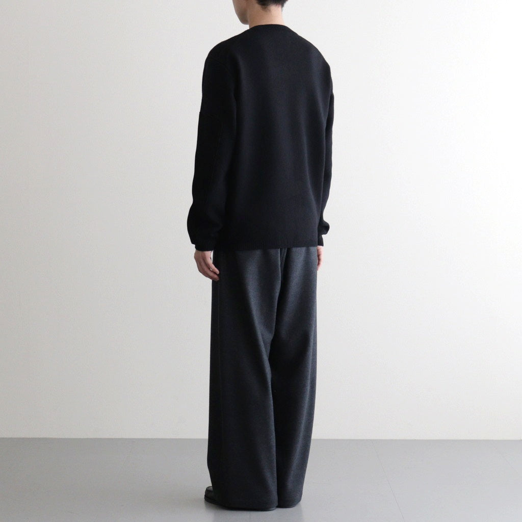 Suede Leather Elbow Patch Sweater #BLACK [YK25FW01108S]