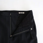 BLUEFACED WOOL TWO-TUCK SLACKS #CHARCOAL NAVY STRIPE [A26SP04BA]