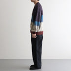 MOHAIR BORDER CARDIGAN #PURPLE [YK23FW0571S]
