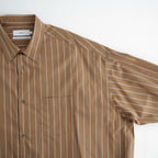 SIDOGRAS Brown Stripe L/S Oversized Regular Collar Shirt #BROWN [GM263-50345]