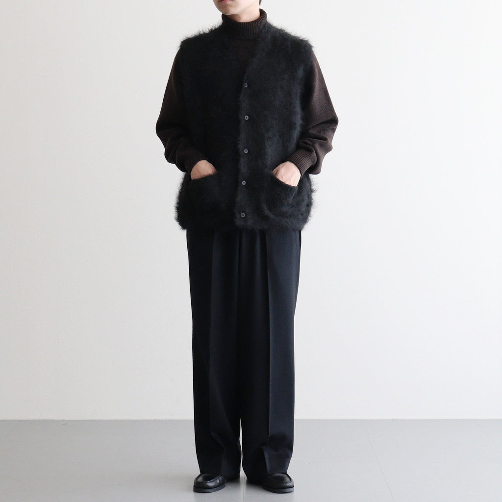 W/CA BEAVER STRAIGHT TROUSERS #BLACK [ST.1261]
