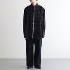 OVERSIZED LAYERED FLANNEL SHIRT #DARK NAVY CHECK [ST.463]