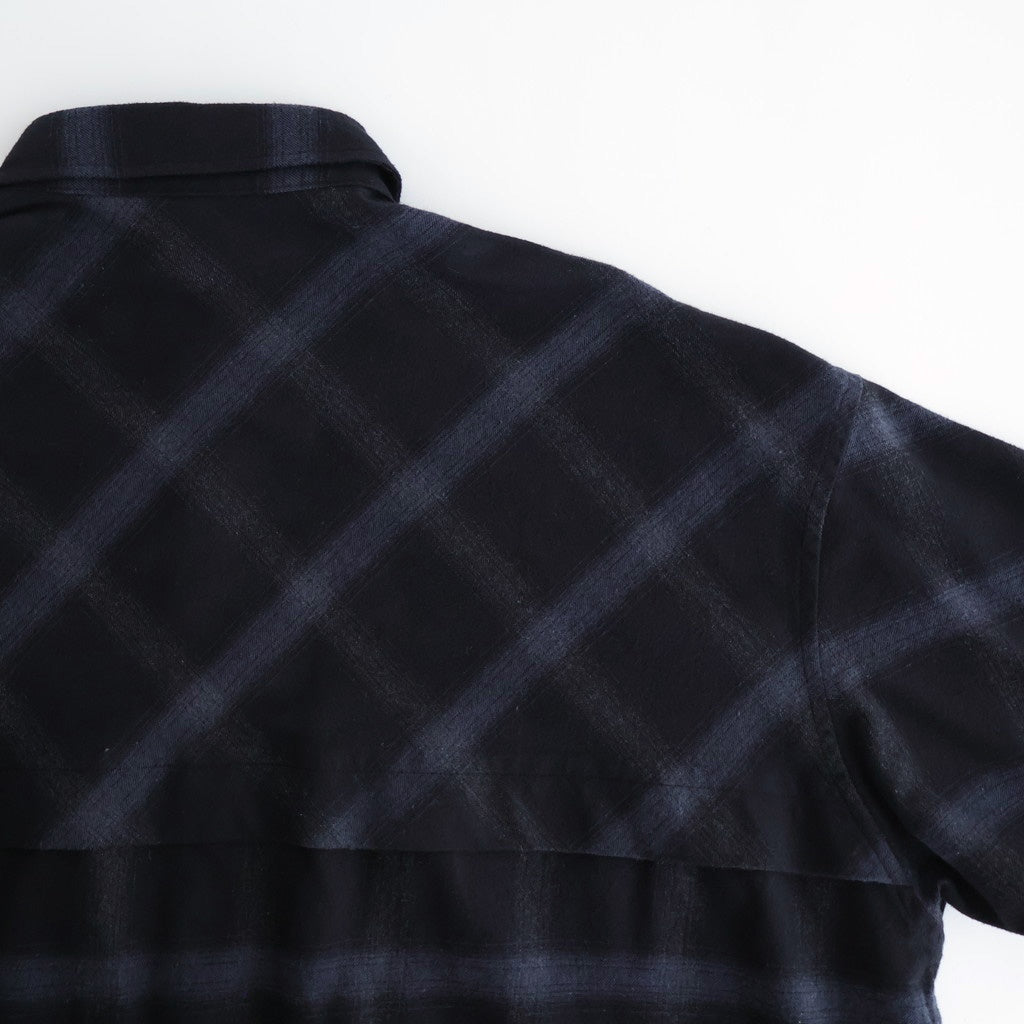 FLANNEL CHECK OVER YOKE SHIRT #BLACK [FSC253-50129]