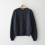 GARMENT-DYED BABY ALPACA FUR KNIT CREW-NECK CARDIGAN #DARK GRAY [A26AC01BA]