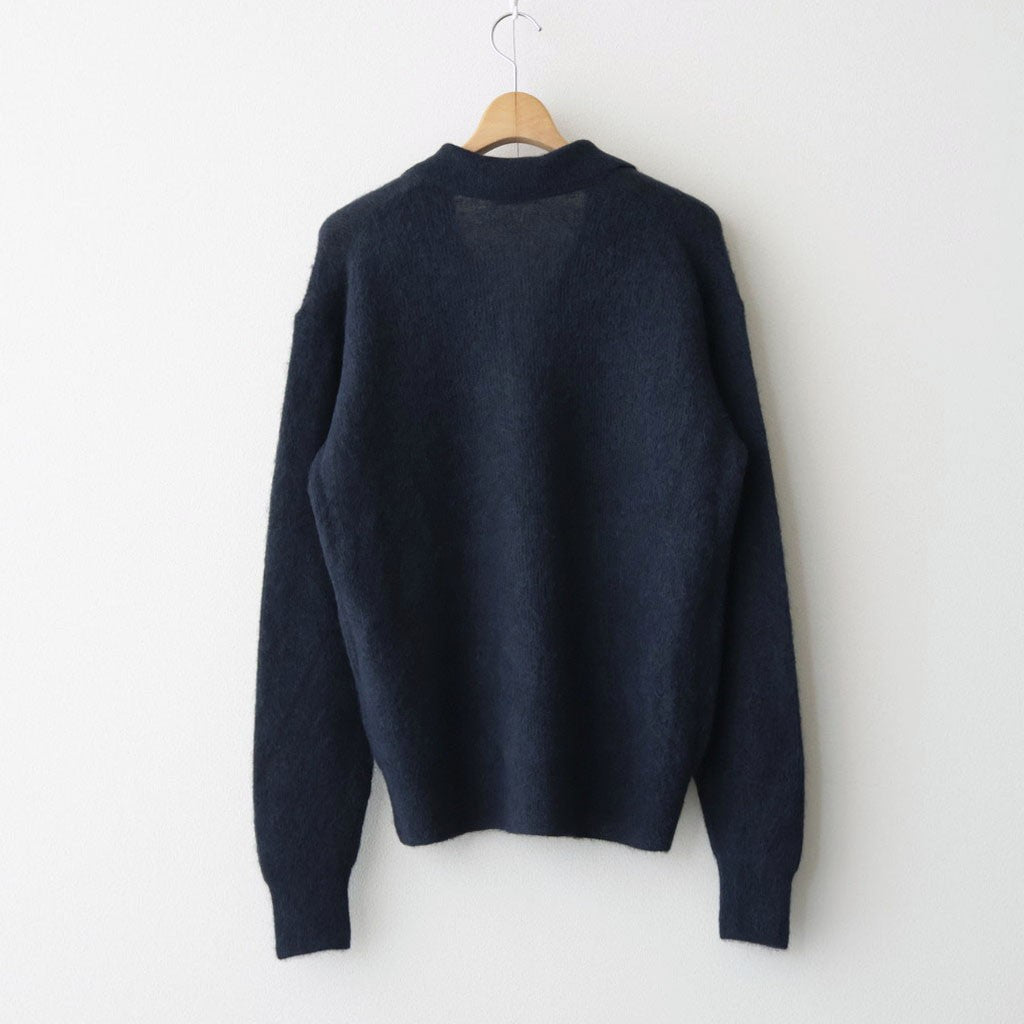 BABY SURI ALPACA SHEER KNIT SKIPPER POLO #NAVY [A26AP02AK]