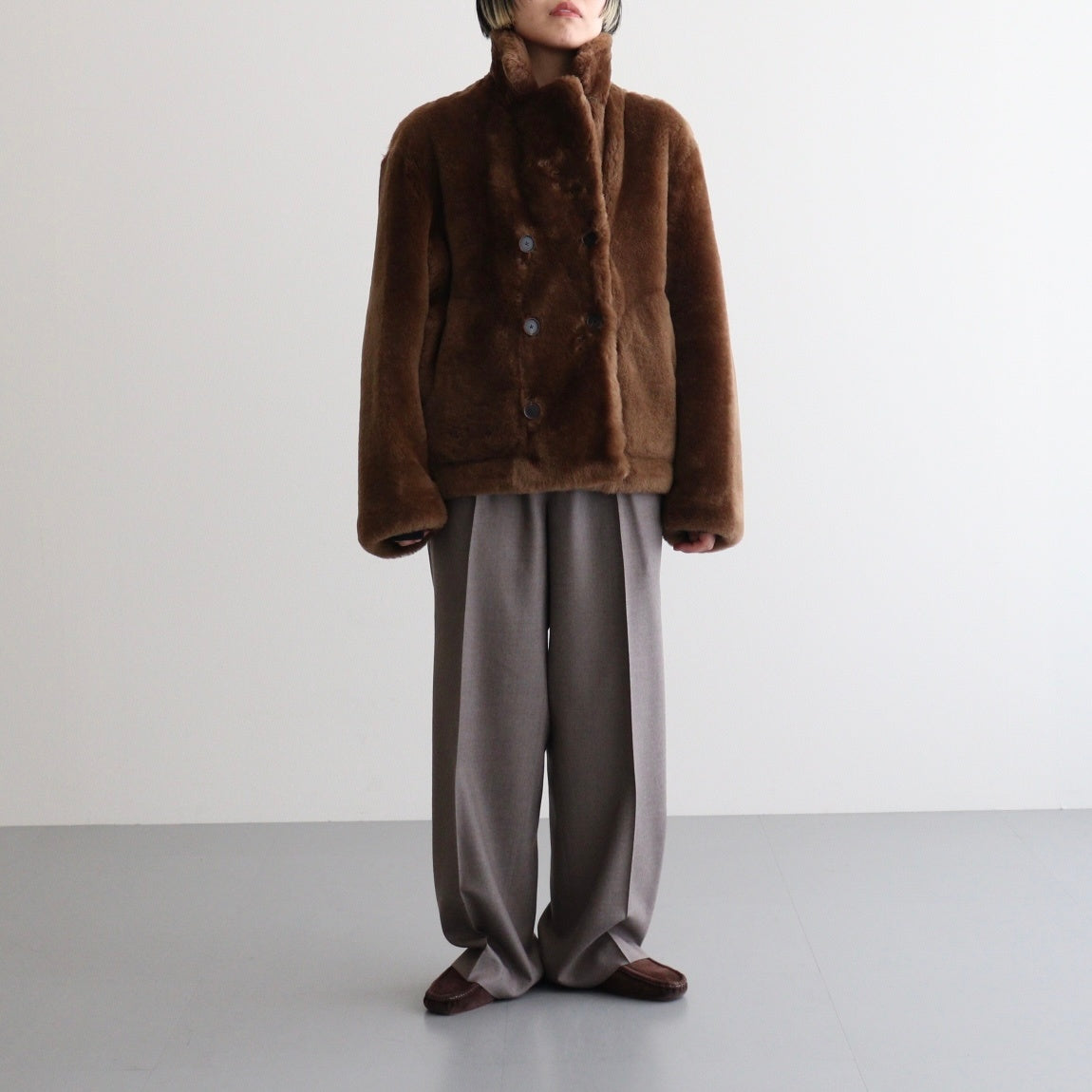 MOUTON P COAT  リアル ムートン コート AURALEE】STRAIGHT MERINO MOUTON FUR P-COAT | CIENTO BLOG