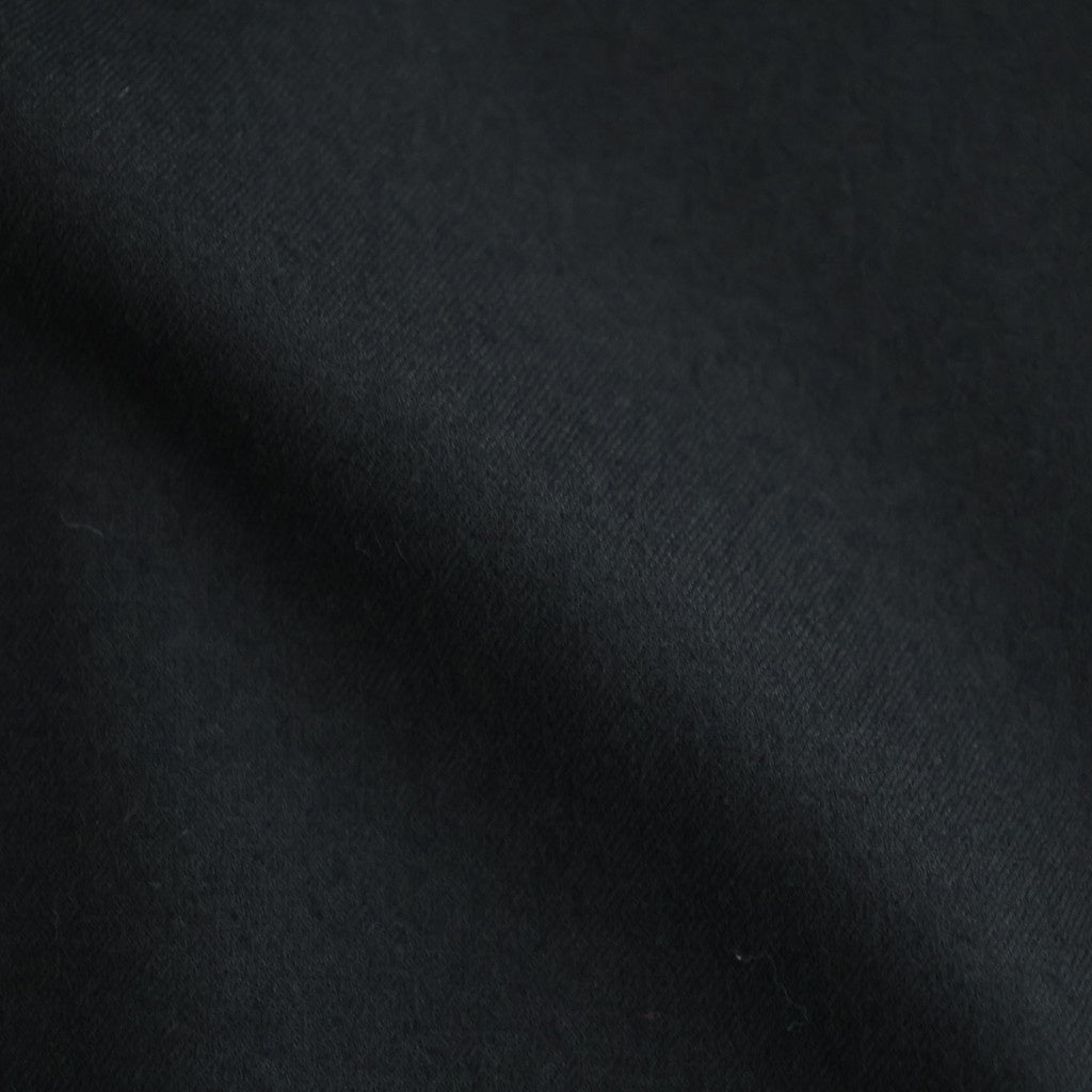WOOL FLANNEL EASY WIDE TROUSERS #BLACK [ST.1609]