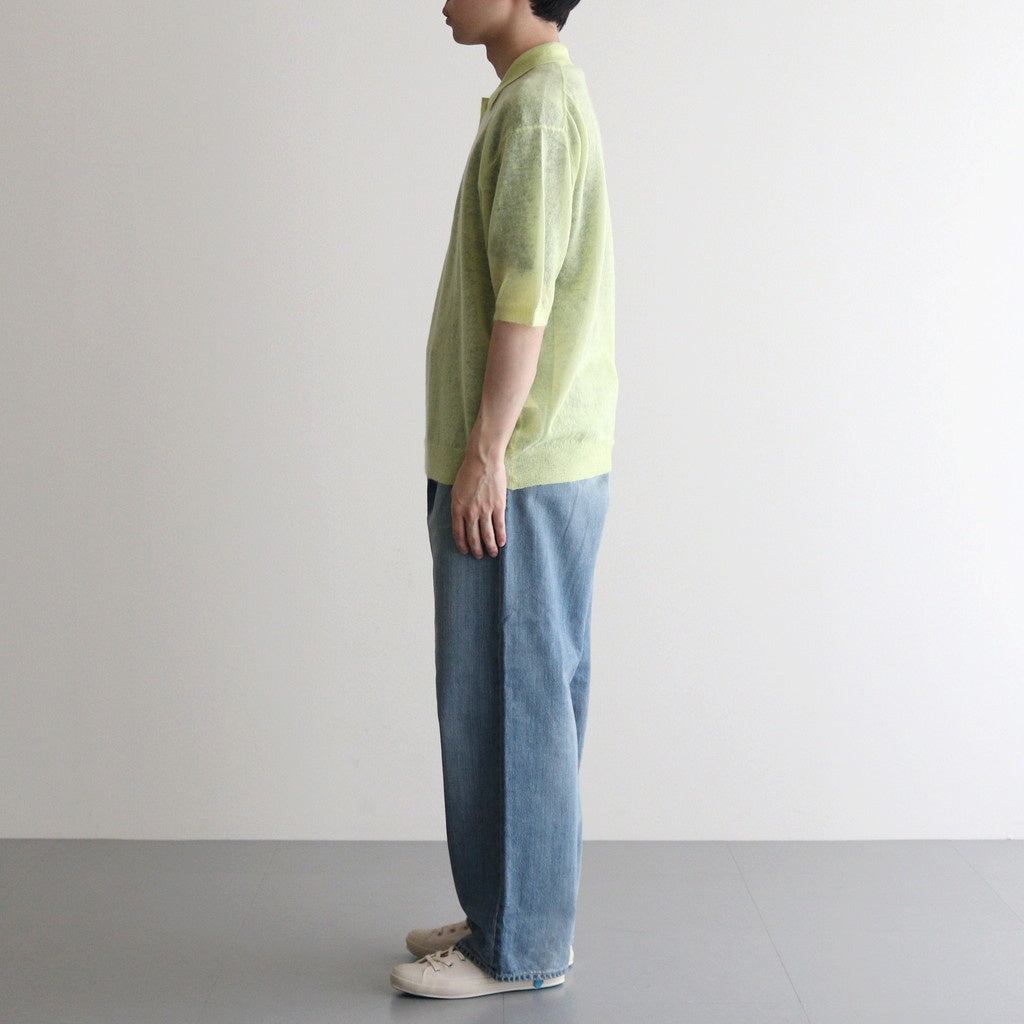KID MOHAIR SHEER KNIT POLO #LIME YELLOW [A25SP03FG]
