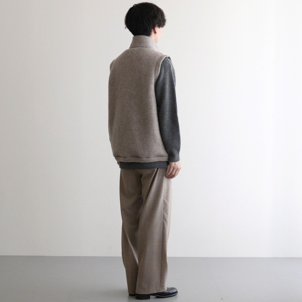 WOOL FLEECE VEST #natural l.gray [14452]