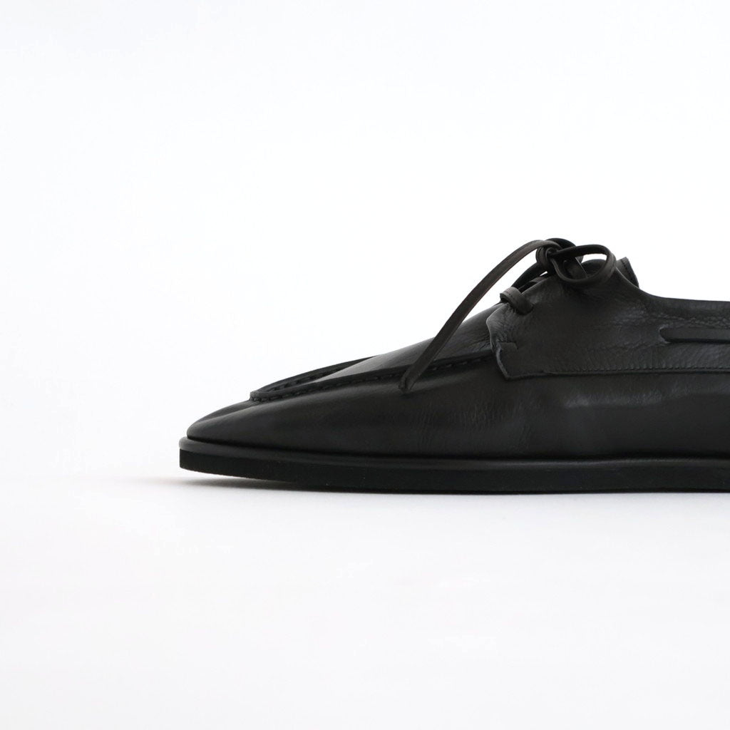 SOFT LEATHER DECK SHOES #BLACK [A26SS03QD]