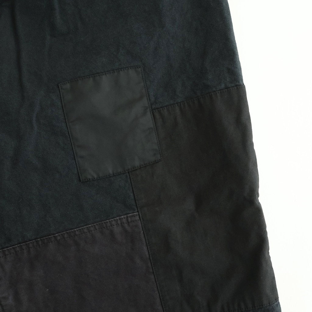 綿キャンバス 多素材MIX 製品加工 パンツ #BLACK [HQ-P024-051]
