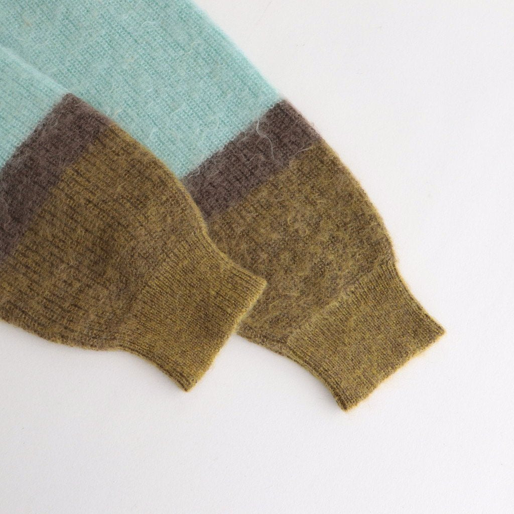 MOHAIR BORDER CREWNECK SWEATER #PINK [YK23FW0572S]