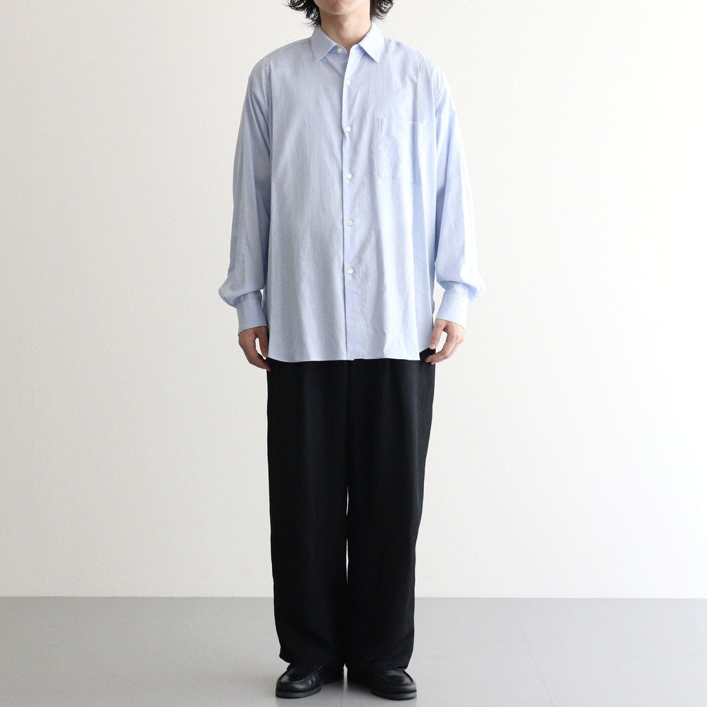 COTTON SILK OVERSIZED LS SHIRT #SAX [ST.1666]