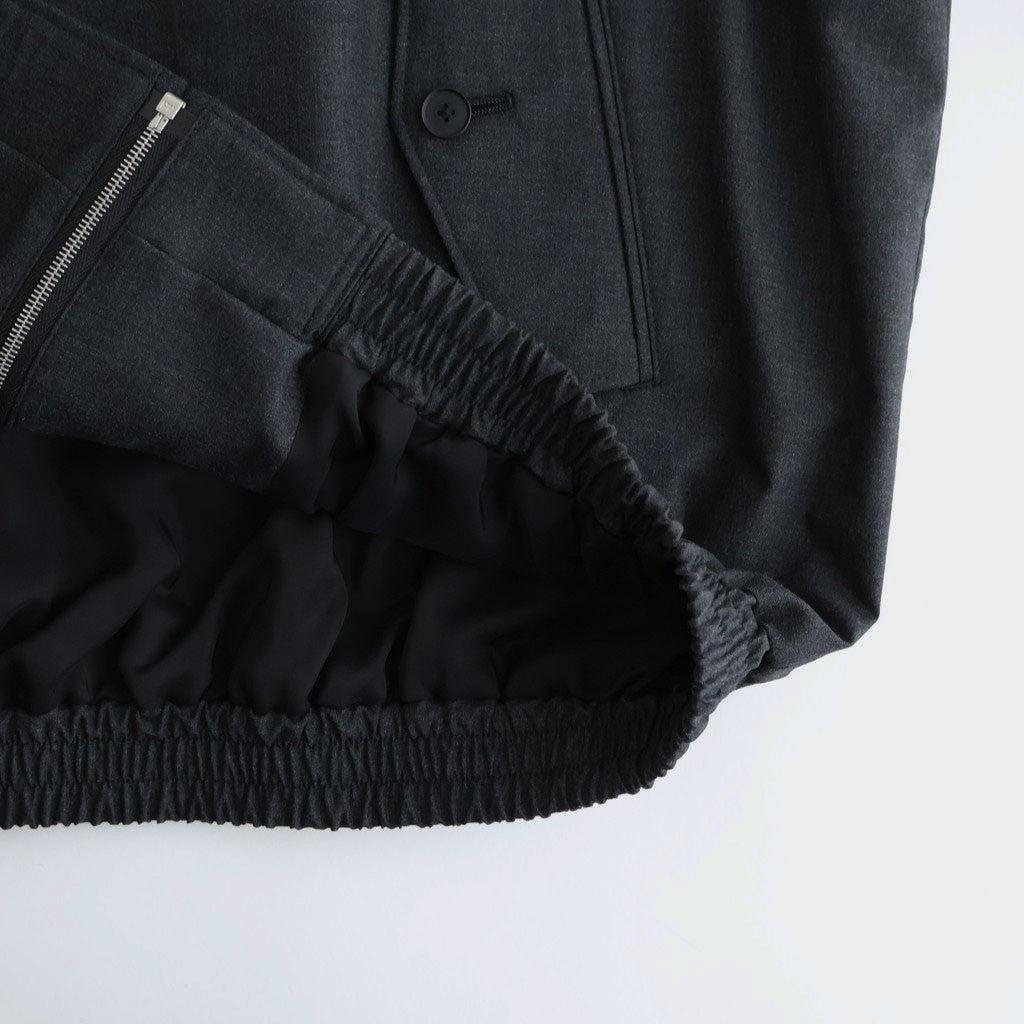 ULTRA FINE TROPICAL WOOL ZIP BLOUSON #TOP CHARCOAL [A26SB01MT]