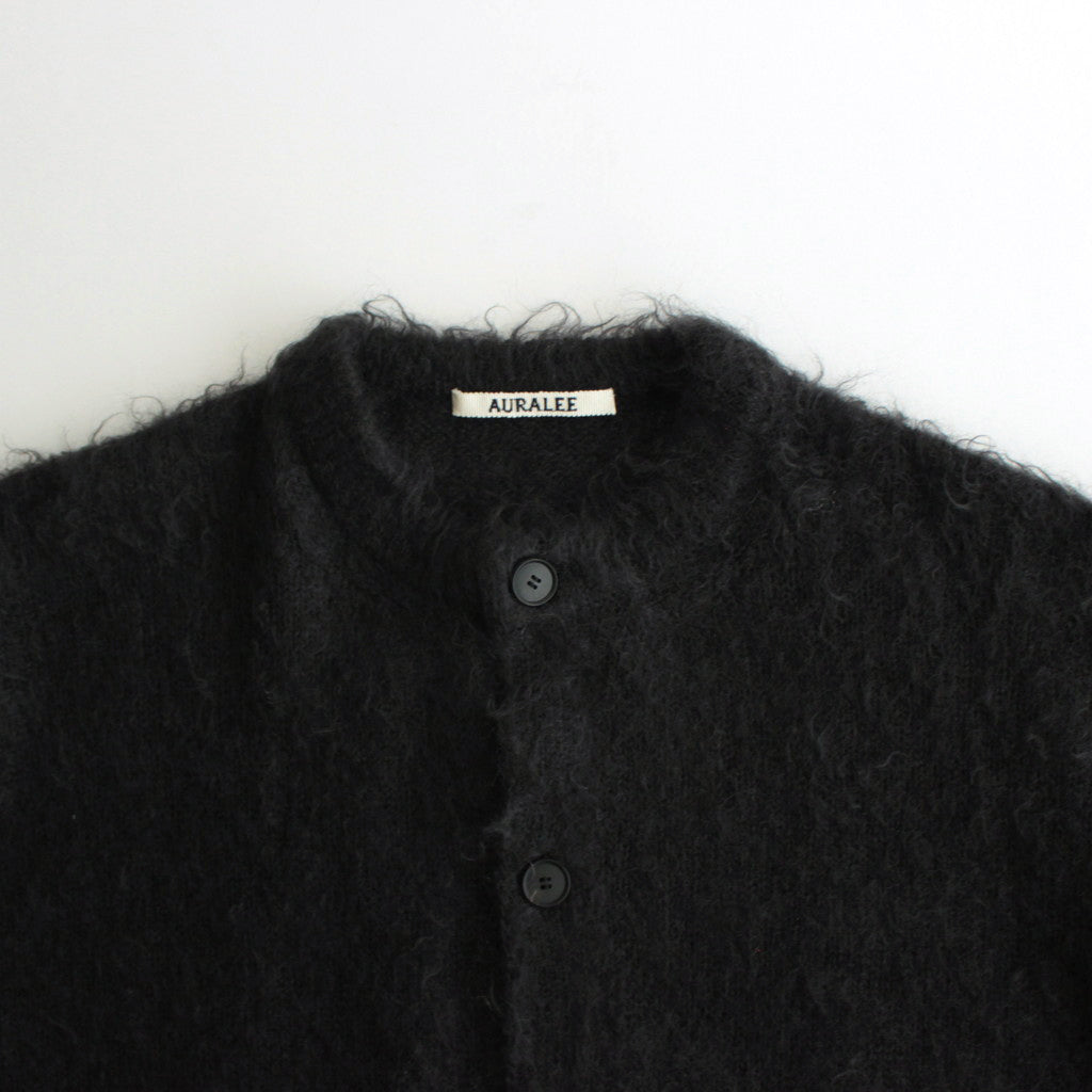 BRUSHED SUPER KID MOHAIR KNIT CARDIGAN #INK BLACK [A24AC01KM]