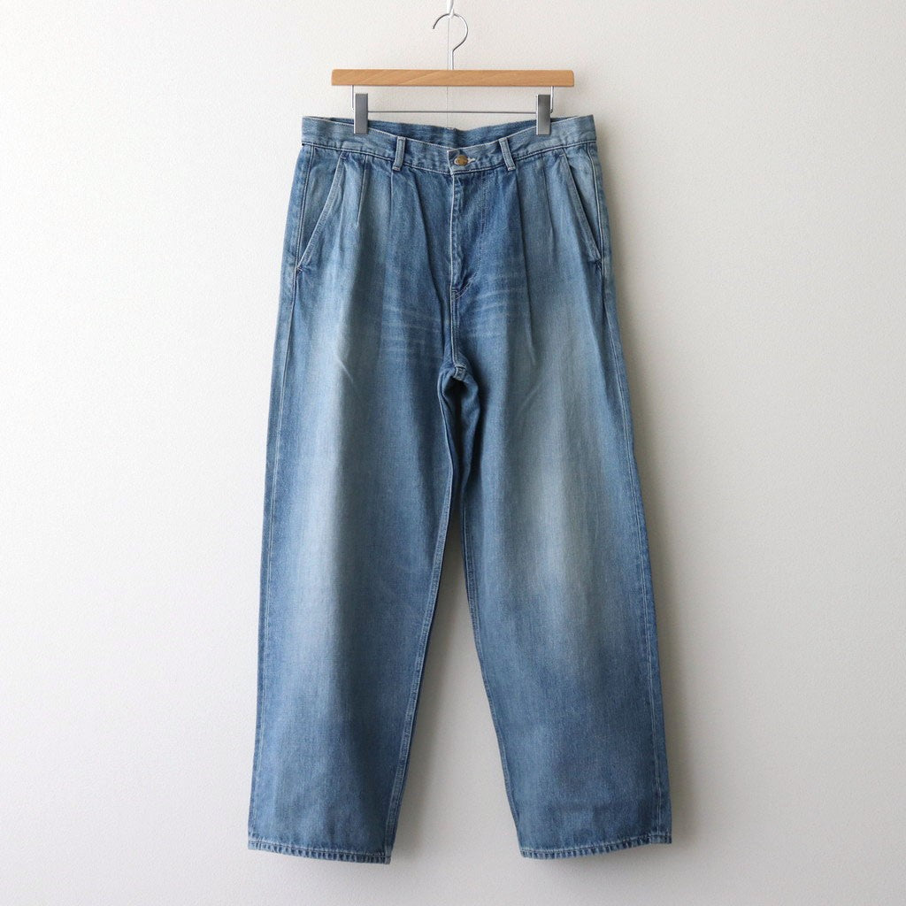Selvage Denim Two Tuck Pants #INDIGO_LIGHT FADE [GU253-40061LB]