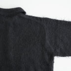 BRUSHED SUPER KID MOHAIR KNIT POLO #INK BLACK [A26AP01KM]