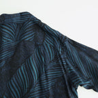Leaf Pattern Printed Open Collar Shirt #NAVY [YK26SS01202SH]