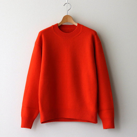 EXTRA FINE WOOL WARM KNIT CREW NECK LS #ORANGE [ST.988]