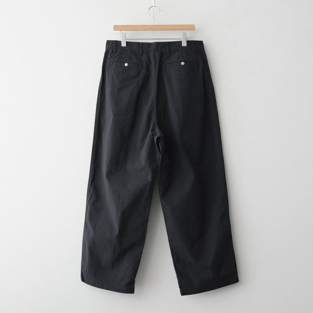 ナイロンオックス 製品染め タックパンツ #BLACK [HQ-P003-051]