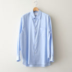 COTTON SILK OVERSIZED REGULAR COLLAR SHIRT #SAX [ST.1492]
