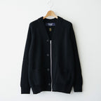 BATONER ウール梳毛片畔 Vネックカーディガン #NAVY [HR-N002-051]
