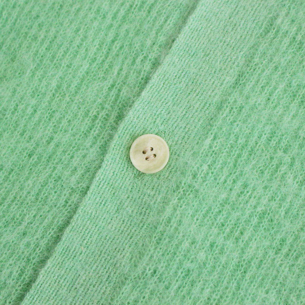 BABY SURI ALPACA SHEER KNIT SHIRT CARDIGAN #LIGHT GREEN [A24AC01AK]