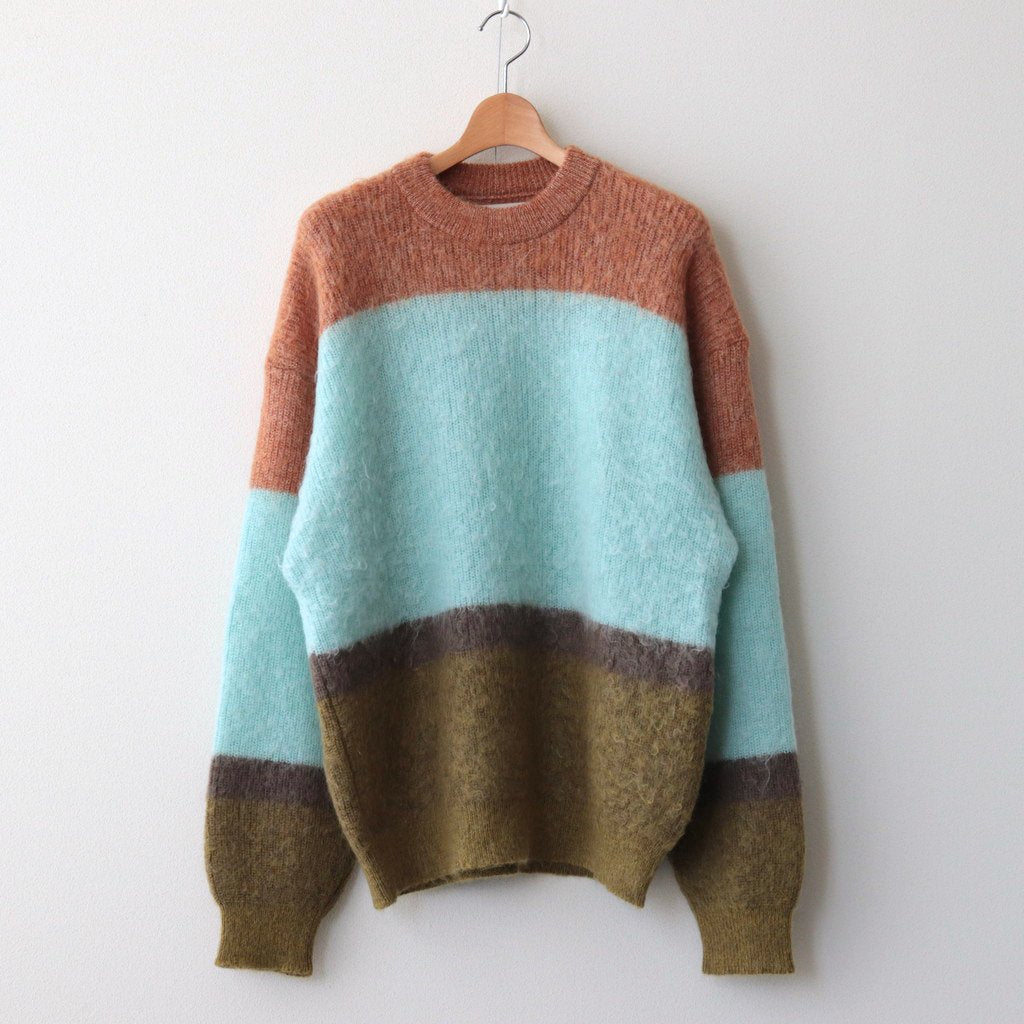 MOHAIR BORDER CREWNECK SWEATER #PINK [YK23FW0572S]