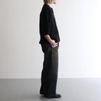 Rib Pattern Half Zip Polo #Black [2501-012]