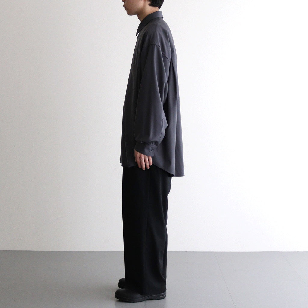 Extra Fine Wool L/S Oversized Regular Collar Shirt #GRAY [GM251-50092B]