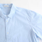 SHRINK COTTON LAWN OVERSIZED HALF SLEEVE SHIRT #SAX [BLAGLM0402]