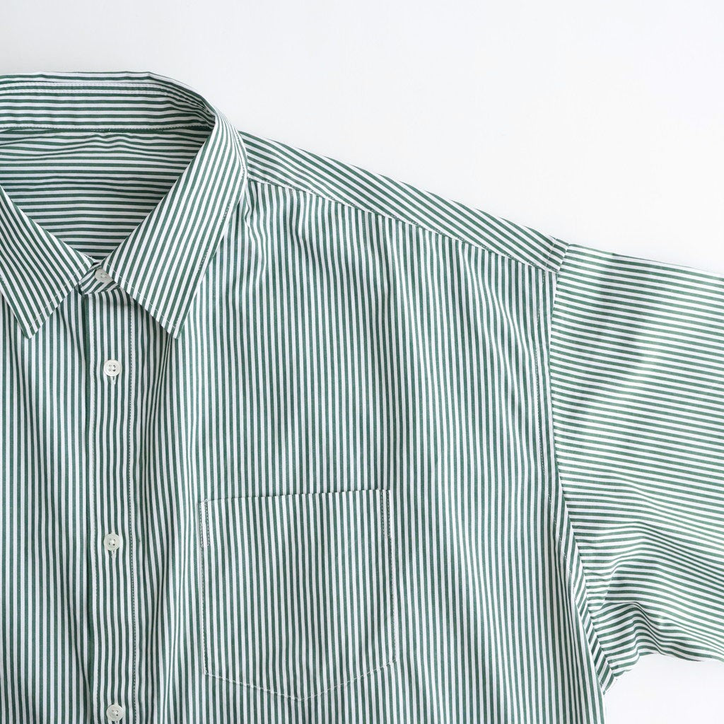 CORPORATE UNIFORM S/S SHIRT #GREEN STRIPE [FSC261-50103B]