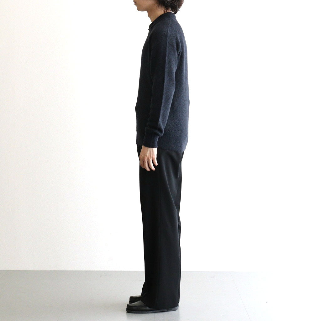BABY SURI ALPACA SHEER KNIT SKIPPER POLO #NAVY [A26AP02AK]