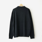WOOL MINI BOUCLE POLO CARDIGAN #BLACK [KRAGLW0303]