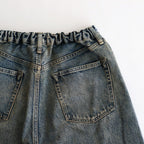 TWIST SEAM BAGGY VINTAGE DENIM JEANS #INDIGO [ST.1074]