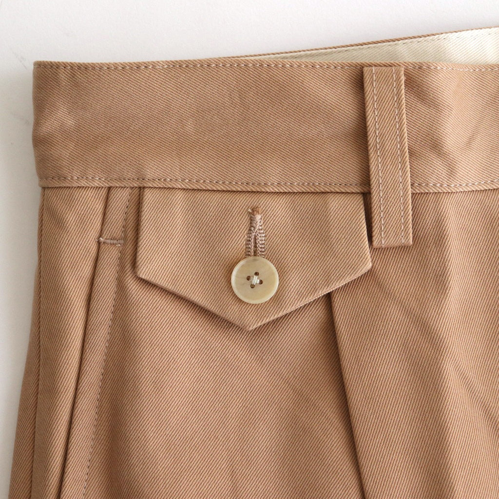 WASHED FINX CHINO ONE-TUCK PANTS #CAMEL BROWN [A25SP05FC]