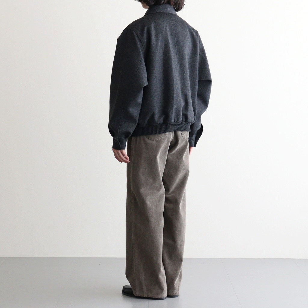 CASHMERE MOLESKIN ZIP BLOUSON #TOP CHARCOAL [A26AB02CM]