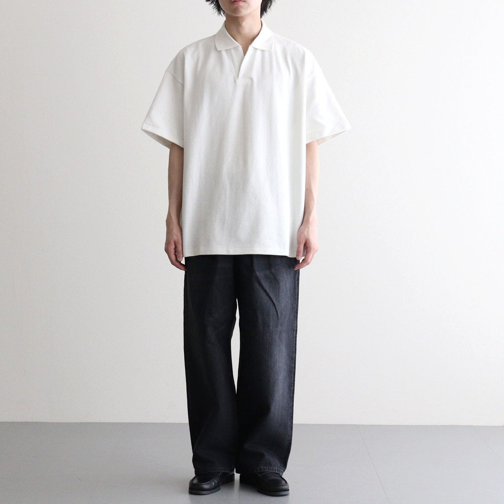 Cotton Pique Jersey S/S Skipper Polo #PEARL WHITE [GU261-70416]